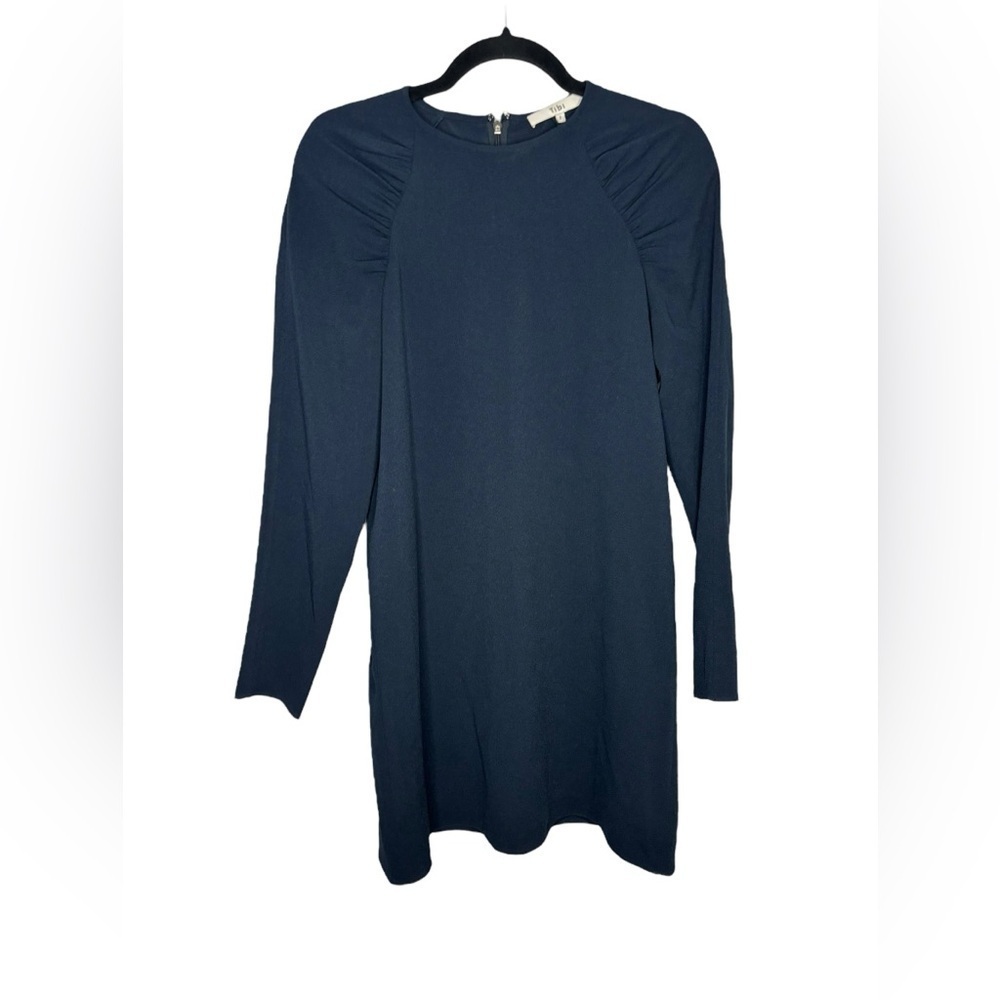 Tibi Long Sleeve Knee Length Navy Blue Business Casual Dress Size 2